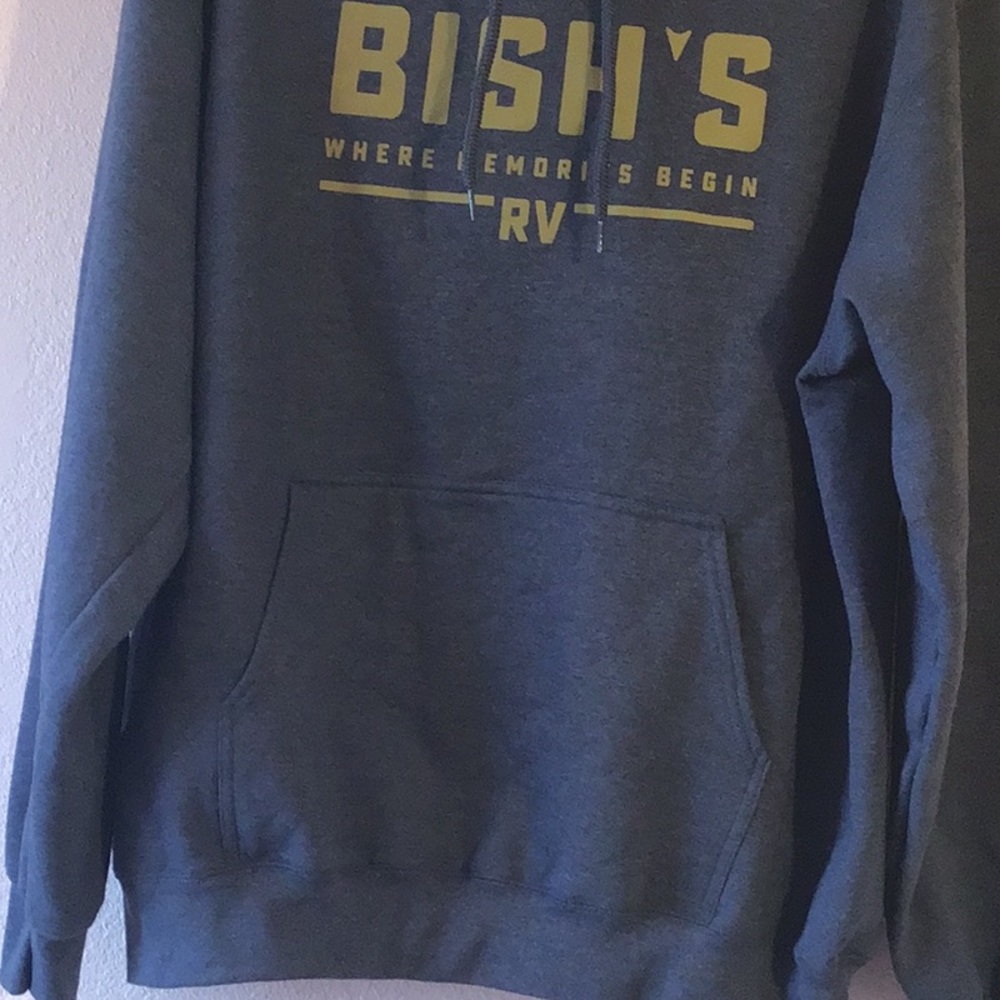 Port & Company Gray Sweatshirt Hoodie “Bish’s Where Memories Begin Rv” Size Xl View 4